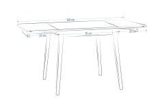 Vilinze Avanos Ahşap Katlanır Kanatlı Mdf Mutfak Masası - 70x70+70 (70x140) cm Ceviz - Ceviz