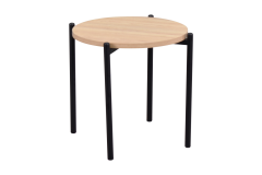 Vilinze Ay Siyah Metal Ayak Zigon Sehpa Naturel - 4 Adet