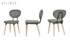 Akdeniz Ahşap Naturel Ayak Sandalye Yeşil