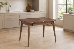 Avanos Ahşap Ayaklı Katlanır Kanatlı Mdf Mutfak Masası - 60x90+60 (90x120) cm Ceviz - Ceviz