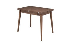 Avanos Ahşap Ayaklı Katlanır Kanatlı Mdf Mutfak Masası - 60x90+60 (90x120) cm Ceviz - Ceviz