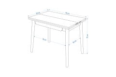 Avanos Ahşap Ayaklı Katlanır Kanatlı Mdf Mutfak Masası - 60x90+60 (90x120) cm Ceviz - Ceviz