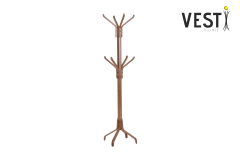 Vilinze Vesti Ahşap Ayaklı Portmanto Elbise Askılığı Kestane - 8 Kollu
