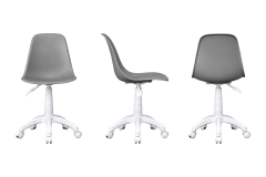 Vilinze Eames Çalışma Koltuğu Tekerlekli Ofis Sandalyesi Beyaz - Gri