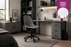 Vilinze Eames Çalışma Koltuğu Tekerlekli Ofis Sandalyesi Siyah - Gri