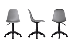 Vilinze Eames Çalışma Koltuğu Tekerlekli Ofis Sandalyesi Siyah - Gri