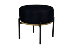 Vilinze Otto Fonksiyonel Siyah Ayak Sehpalı Yuvarlak Siyah Puf