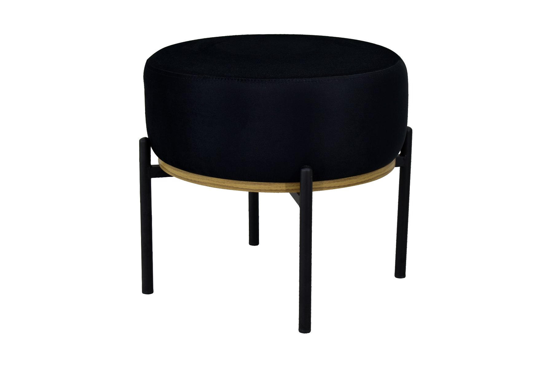 Vilinze Otto Fonksiyonel Siyah Ayak Sehpalı Yuvarlak Siyah Puf Kestane