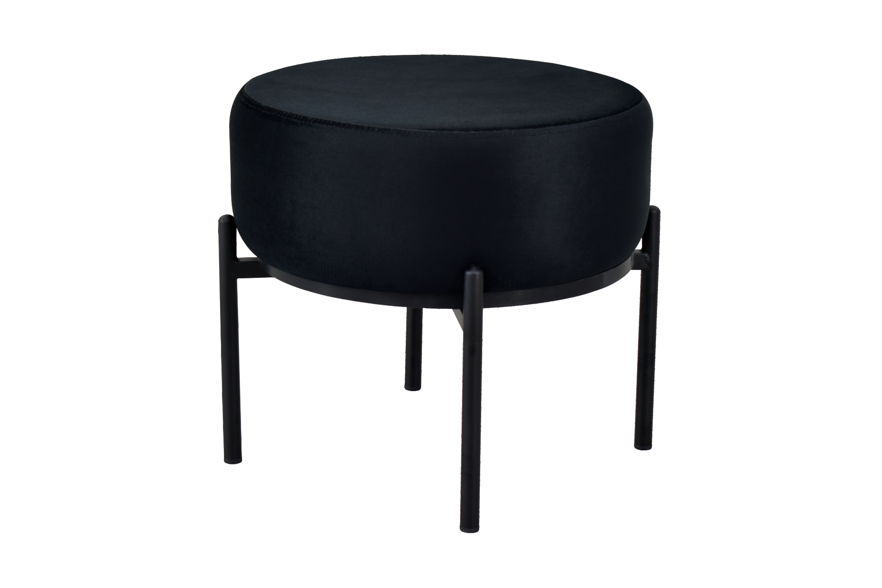 Otto Fonksiyonel Siyah Ayak Sehpalı Yuvarlak Siyah Puf Antrasit