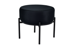 Otto Fonksiyonel Siyah Ayak Sehpalı Yuvarlak Siyah Puf Antrasit
