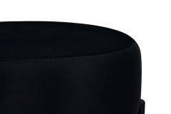 Otto Fonksiyonel Siyah Ayak Sehpalı Yuvarlak Siyah Puf Antrasit