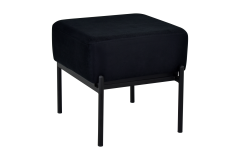 Vilinze Ege Fonksiyonel Siyah Ayak Sehpalı Kare Siyah Puf