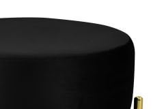 Vilinze Otto Fonksiyonel Gold Ayak Naturel Sehpalı Yuvarlak Puf Siyah