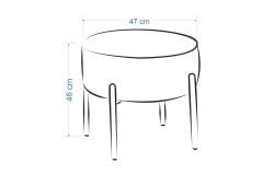 Vilinze Otto Fonksiyonel Gold Ayak Naturel Sehpalı Yuvarlak Puf Siyah