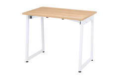 Vilinze Biga Sabit Mdf Metal Ayak Çalışma Ofis Masası - 60x90 cm Beyaz/Naturel