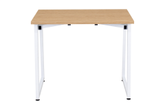 Vilinze Biga Sabit Mdf Metal Ayak Çalışma Ofis Masası - 60x90 cm Beyaz/Naturel