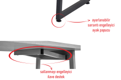 Vilinze Biga Sabit Mdf Metal Ayak Çalışma Ofis Masası - 60x90 cm Siyah/Ceviz