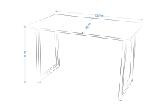 Vilinze Biga Sabit Mdf Metal Ayak Çalışma Ofis Masası - 60x120 cm Beyaz/Naturel