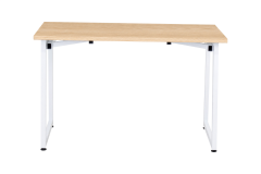 Vilinze Biga Sabit Mdf Metal Ayak Çalışma Ofis Masası - 60x120 cm Beyaz/Naturel