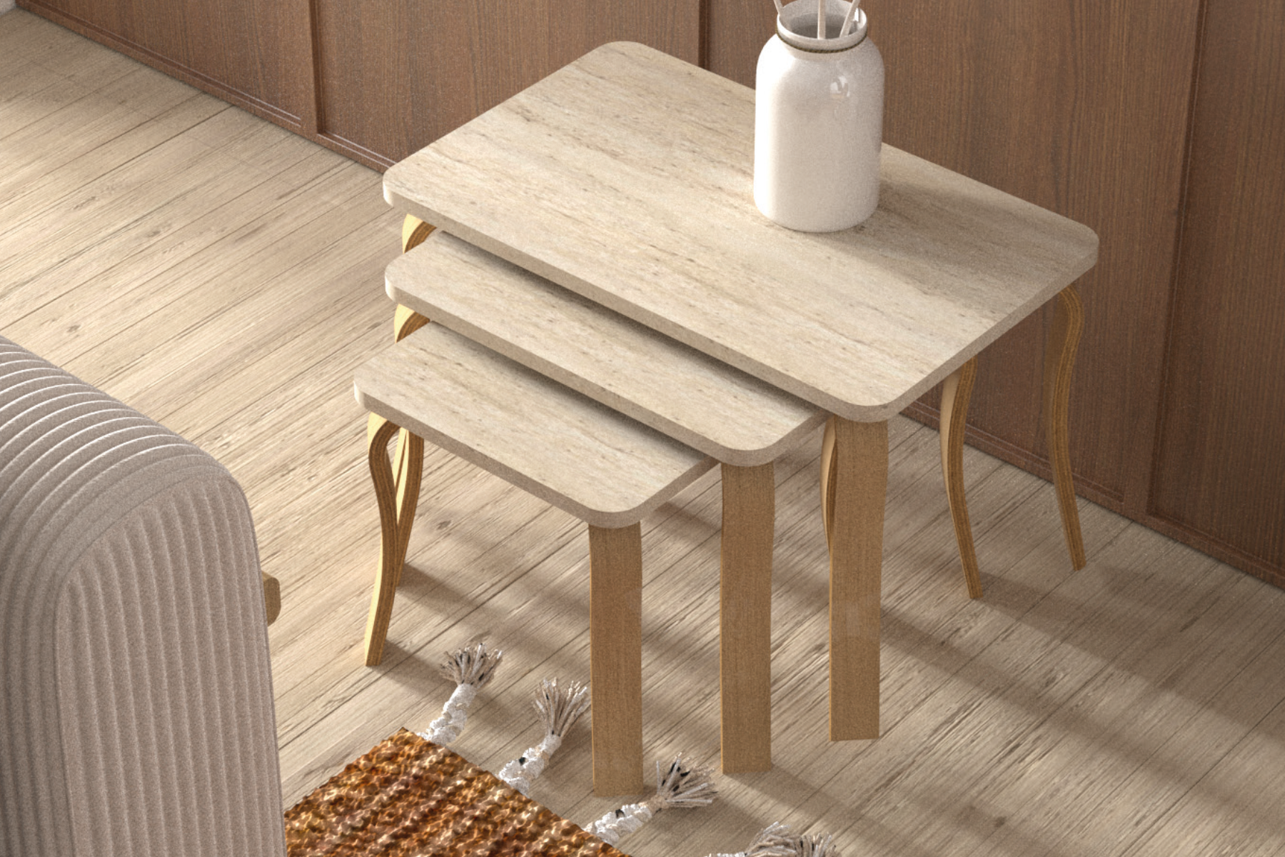 Vilinze Eva 3'lü Zigon Sehpa