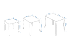 Vilinze Eva 3'lü Zigon Sehpa