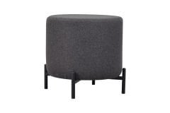 Çok Amaçlı Naturel Metal C Sehpa Puf Seti Gri-O