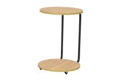 Çok Amaçlı Naturel Metal C Sehpa Puf Seti Gri-O