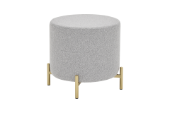Çok Amaçlı Gold Metal Ayak C Sehpa Puf Seti Kestane - Teddy Açık Gri