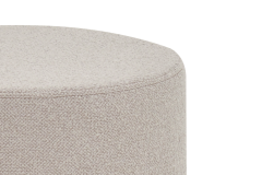 Çok Amaçlı Gold Metal Ayak C Sehpa Puf Seti Beyaz - Teddy Bej