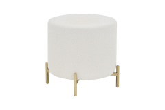 Çok Amaçlı Gold Metal Ayak C Sehpa Puf Seti Kestane - Teddy Beyaz