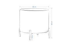 Çok Amaçlı Gold Metal Ayak C Sehpa Puf Seti Kestane - Teddy Beyaz