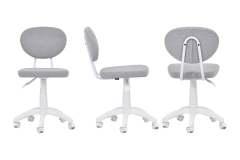 Vilinze Biga Çalışma Ofis Masası ve Deniz Çalışma Ofis Sandalyesi Set - 60x90 cm Kırçıllı Gri/Kolsuz - Beyaz