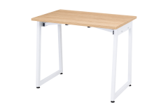 Vilinze Biga Çalışma Ofis Masası ve Deniz Çalışma Ofis Sandalyesi Set - 60x90 cm Kırçıllı Gri/Kollu - Beyaz/Naturel