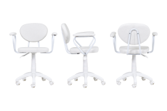 Vilinze Biga Çalışma Ofis Masası ve Deniz Çalışma Ofis Sandalyesi Set - 60x90 cm Beyaz/Kollu - Beyaz/Naturel