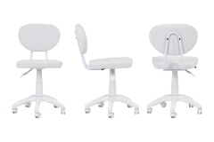 Vilinze Biga Çalışma Ofis Masası ve Deniz Çalışma Ofis Sandalyesi Set - 60x90 cm Beyaz/Kolsuz - Beyaz/Naturel