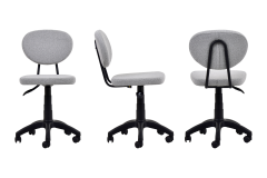 Vilinze Biga Çalışma Ofis Masası ve Deniz Çalışma Ofis Sandalyesi Set - 60x90 cm Kırçıllı Gri/Kolsuz - Siyah/Ceviz