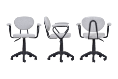 Vilinze Biga Çalışma Ofis Masası ve Deniz Çalışma Ofis Sandalyesi Set - 60x90 cm Kırçıllı Gri/Kollu - Siyah/Ceviz