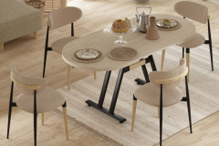 Venüs Sandalye Afyon Mutfak Masası Takımı - 80x140 cm