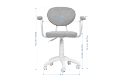 Vilinze Biga Çalışma Ofis Masası ve Deniz Çalışma Ofis Sandalyesi Set - 60x120 cm Kırçıllı Gri/Kollu - Beyaz