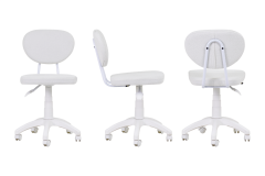 Vilinze Biga Çalışma Ofis Masası ve Deniz Çalışma Ofis Sandalyesi Set - 60x120 cm Beyaz/Kolsuz - Beyaz