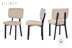 Vilinze Miray Sandalye Afyon Traverten Metal Ayak Mutfak Masası Takımı - 80x140 cm