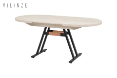Vilinze Miray Sandalye Afyon Traverten Metal Ayak Mutfak Masası Takımı - 80x140 cm