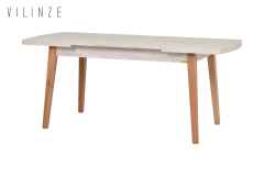 Vilinze Sofya Ahşap Sandalye Aras Ahşap Traverten Mutfak Masası Takımı - 80x140 cm