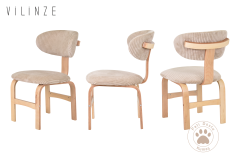 Vilinze Sofya Ahşap Sandalye Aras Ahşap Traverten Mutfak Masası Takımı - 80x140 cm