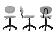 Vilinze Biga Çalışma Ofis Masası ve Deniz Çalışma Ofis Sandalyesi Set - 60x120 cm Kırçıllı Gri/Kolsuz - Siyah/Ceviz
