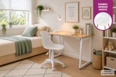 Vilinze Biga Çalışma Ofis Masası ve Eames Çalışma Ofis Sandalyesi Set - 60x90 cm
