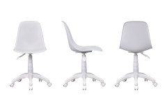 Vilinze Biga Çalışma Ofis Masası ve Eames Çalışma Ofis Sandalyesi Set - 60x90 cm Beyaz - Beyaz/Naturel