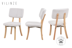 Vilinze Miray Ahşap Sandalye Naturel - Beyaz