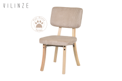 Vilinze Miray Ahşap Sandalye Naturel - Krem