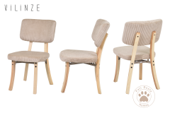 Vilinze Miray Ahşap Sandalye Naturel - Krem
